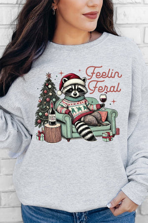 Feelin' Feral Christmas Unisex NuBlend Crew Sweatshirt - Wholesale Accessory Market