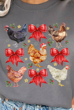 Festive Chickens And Coquette Bows Unisex NuBlend Crew Sweatshirt - Wholesale Accessory Market