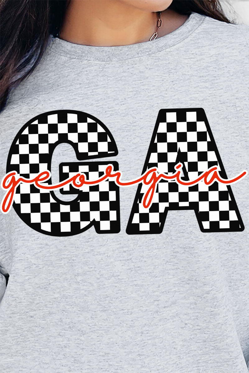 Georgia Checkered Unisex NuBlend Crew Sweatshirt - Wholesale Accessory Market