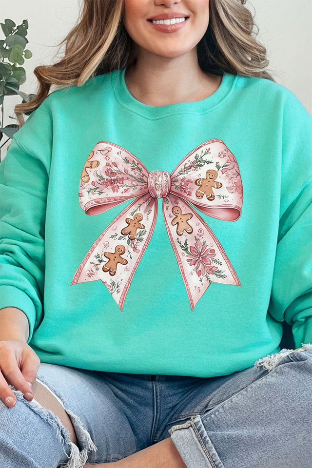 Gingerbread Coquette Bow Unisex NuBlend Crew Sweatshirt - Wholesale Accessory Market