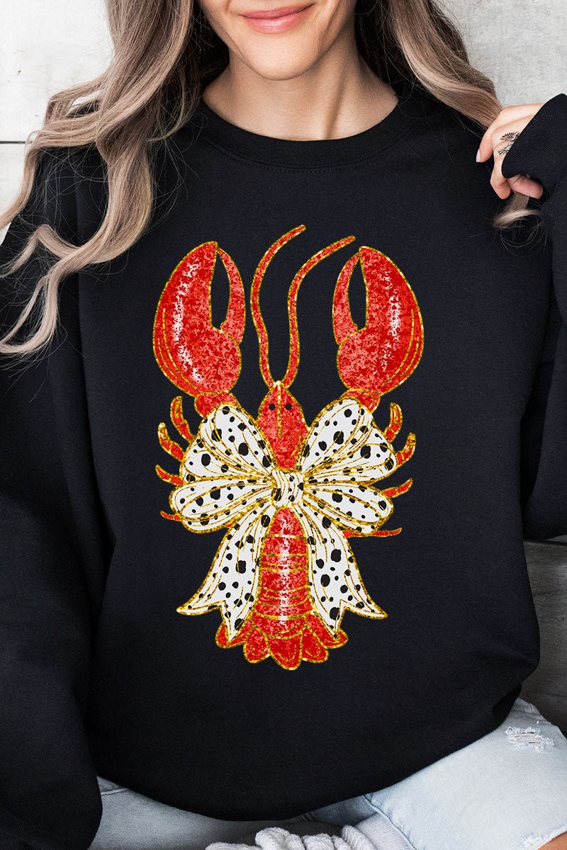 Glitzy Crawfish Coquette Bow Unisex NuBlend Crew Sweatshirt - Wholesale Accessory Market