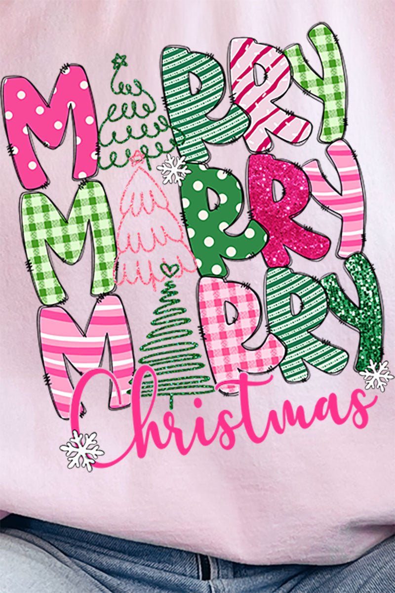 Green And Pink Merry Christmas Unisex NuBlend Crew Sweatshirt - Wholesale Accessory Market