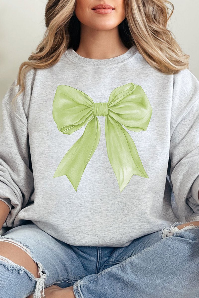 Green Watercolor Bow Unisex NuBlend Crew Sweatshirt - Wholesale Accessory Market