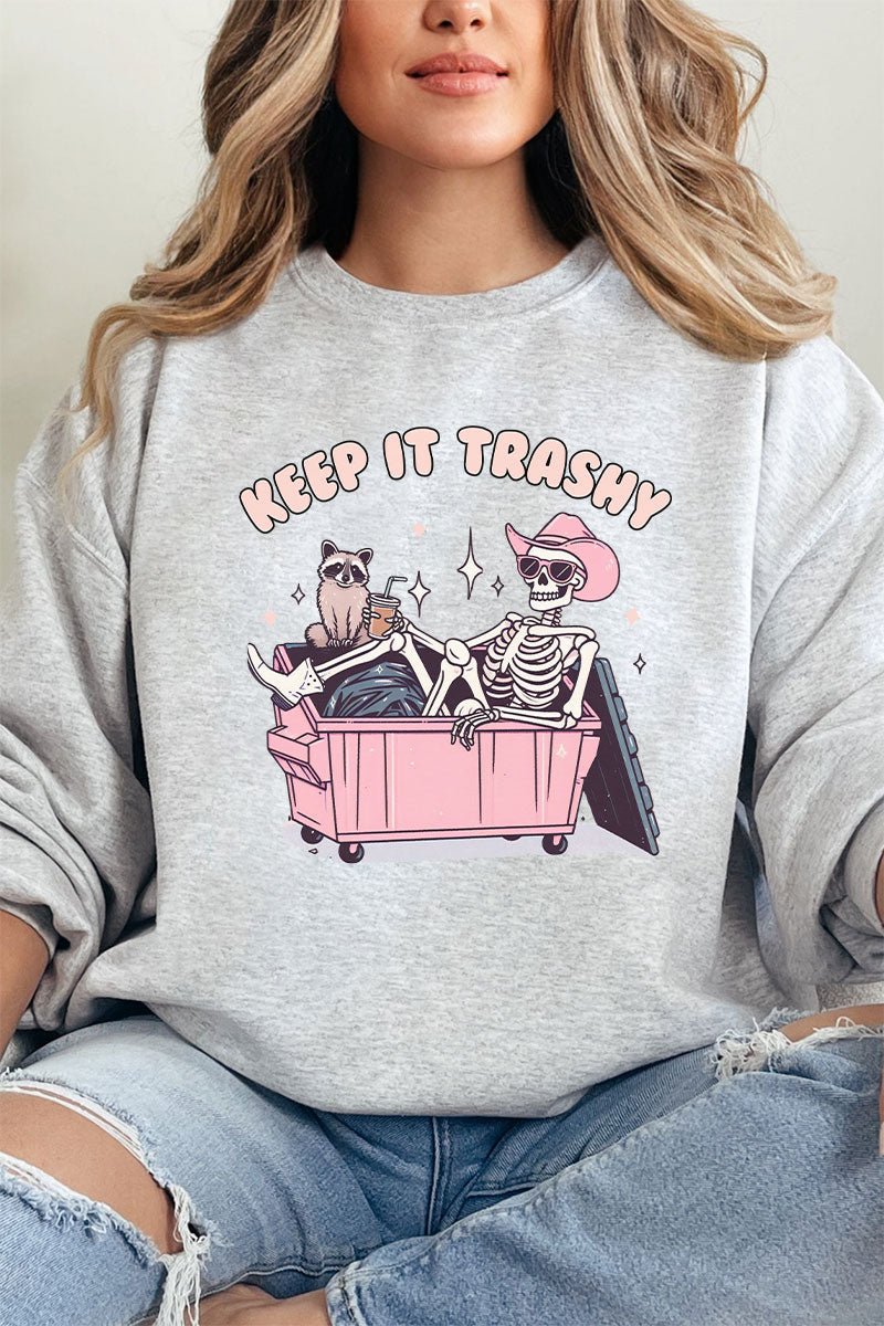 Keep It Trashy Skeleton Unisex NuBlend Crew Sweatshirt - Wholesale Accessory Market