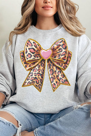 Leopard Love Bow Unisex NuBlend Crew Sweatshirt - Wholesale Accessory Market