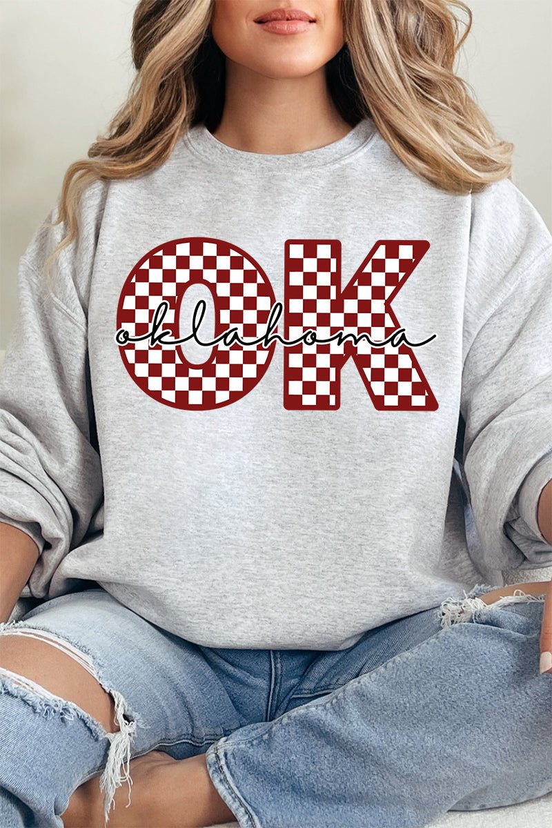 Oklahoma Checkered Unisex NuBlend Crew Sweatshirt - Wholesale Accessory Market