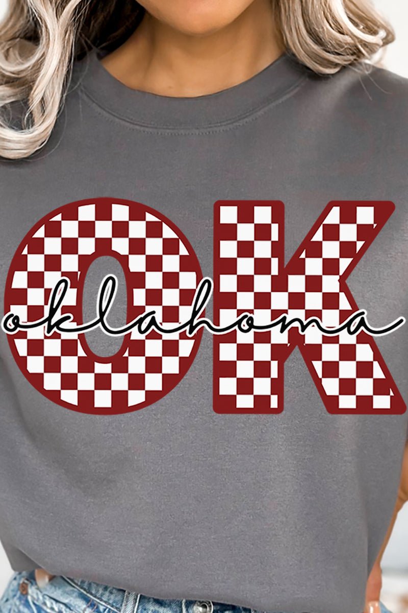 Oklahoma Checkered Unisex NuBlend Crew Sweatshirt - Wholesale Accessory Market