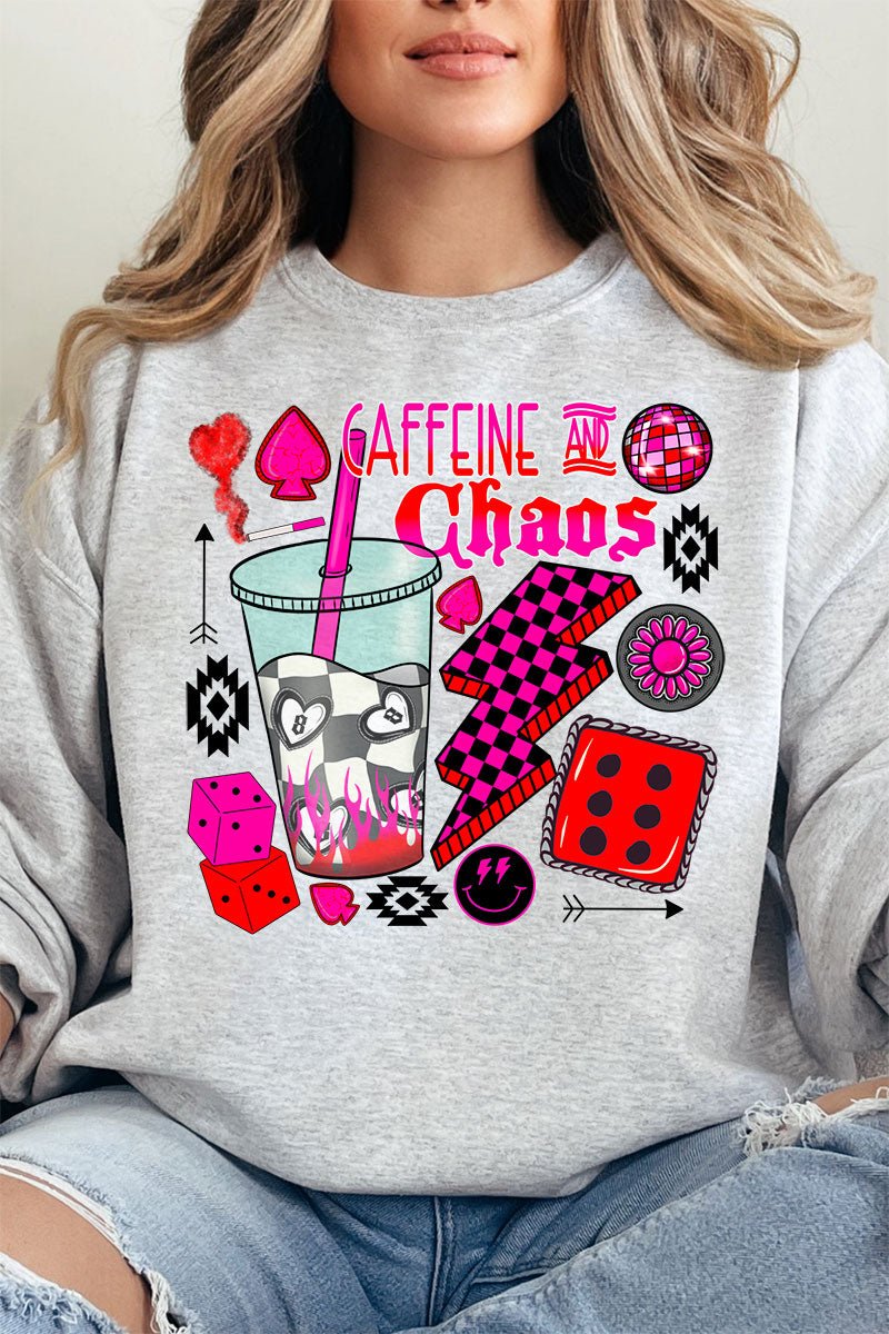 Outlaw Caffeine And Chaos Unisex NuBlend Crew Sweatshirt - Wholesale Accessory Market