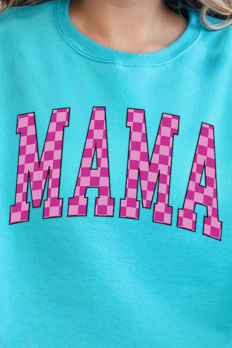 Pink Checkered Mama Unisex NuBlend Crew Sweatshirt - Wholesale Accessory Market