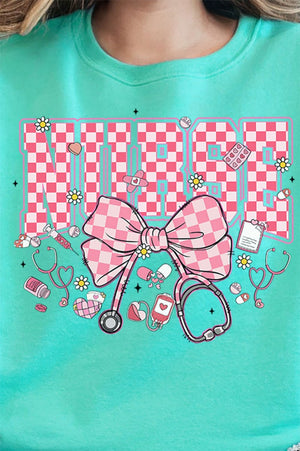 Pink Checkered Nurse Life Unisex NuBlend Crew Sweatshirt - Wholesale Accessory Market