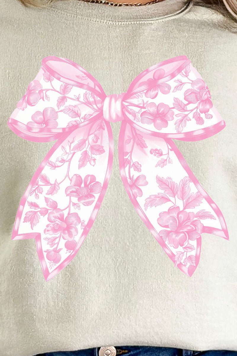 Pink Chinoiserie Coquette Bow Unisex NuBlend Crew Sweatshirt - Wholesale Accessory Market