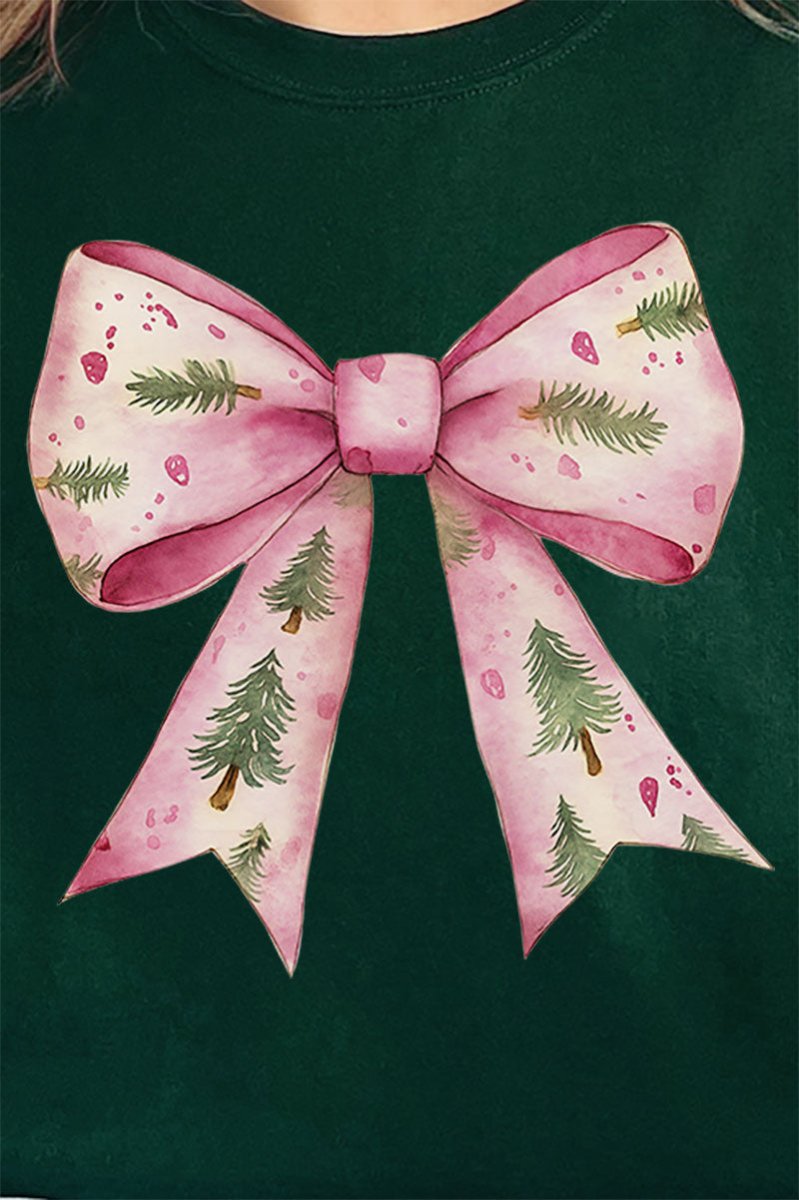 Pink Christmas Tree Bow Unisex NuBlend Crew Sweatshirt - Wholesale Accessory Market