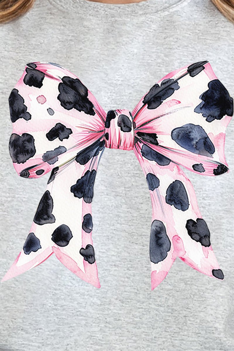 Pink Cow Coquette Bow Unisex NuBlend Crew Sweatshirt - Wholesale Accessory Market