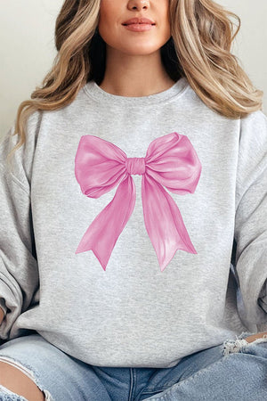 Pink Watercolor Bow Unisex NuBlend Crew Sweatshirt - Wholesale Accessory Market