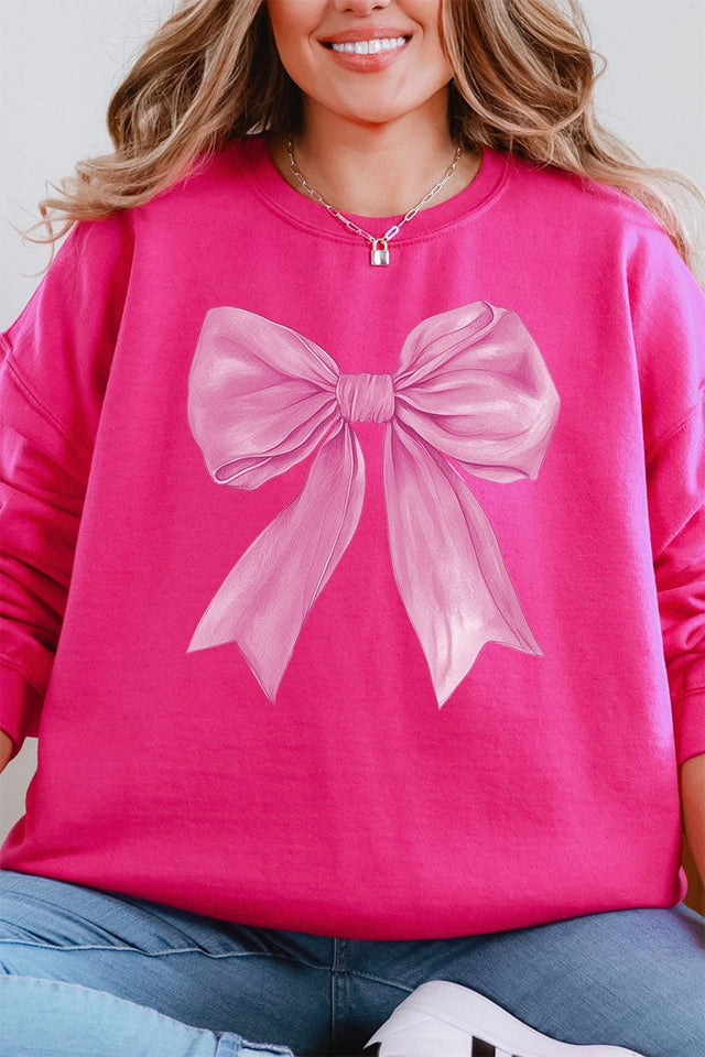 Pink Watercolor Bow Unisex NuBlend Crew Sweatshirt - Wholesale Accessory Market