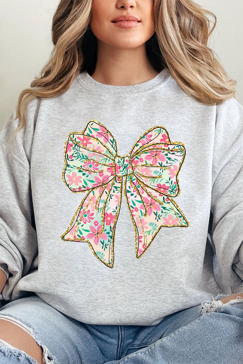 Preppy Blossom Bow Unisex NuBlend Crew Sweatshirt - Wholesale Accessory Market