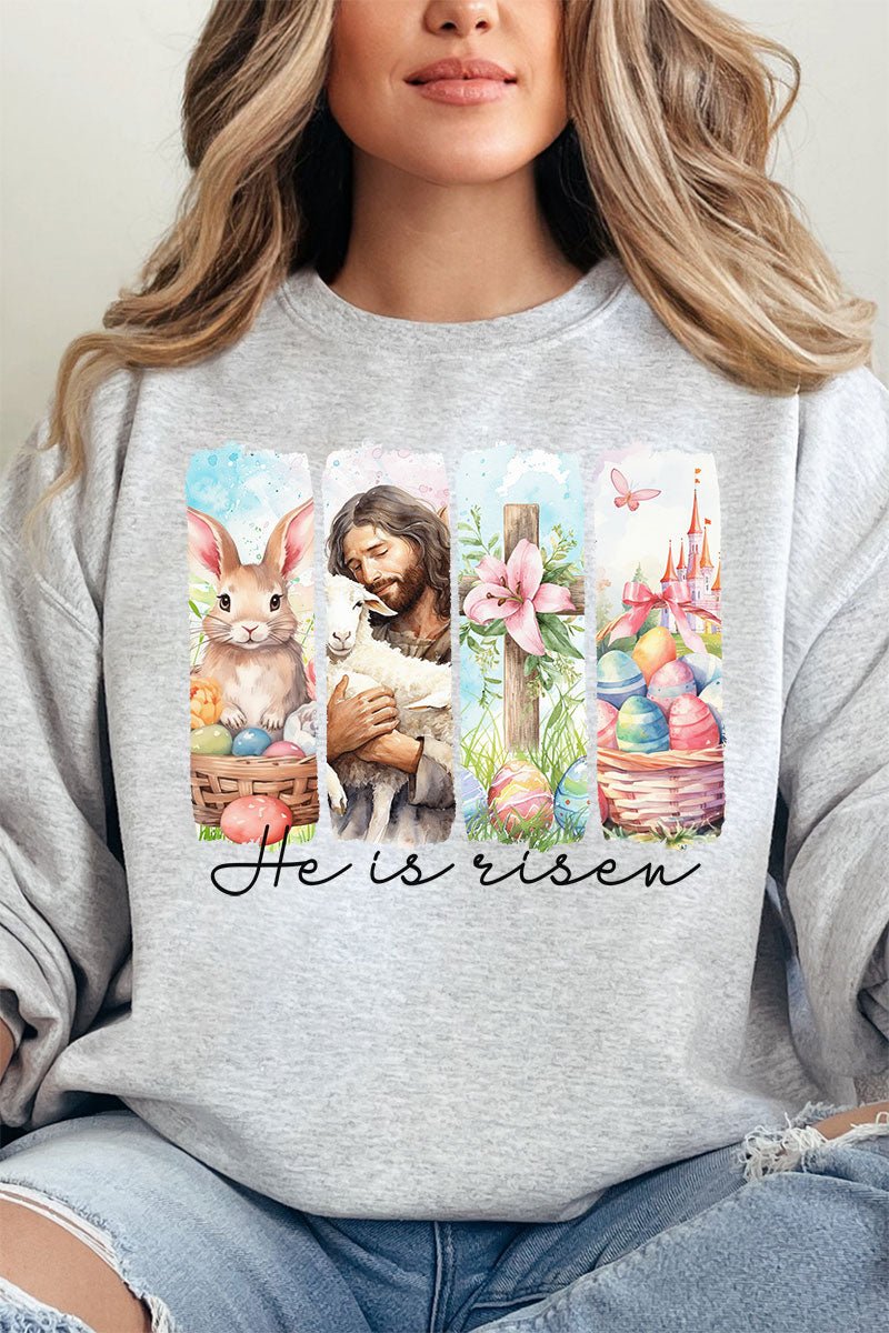 Retro He Is Risen Unisex NuBlend Crew Sweatshirt - Wholesale Accessory Market