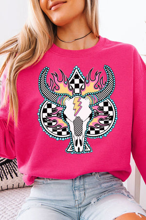 Spade Steer In Flames Unisex NuBlend Crew Sweatshirt - Wholesale Accessory Market