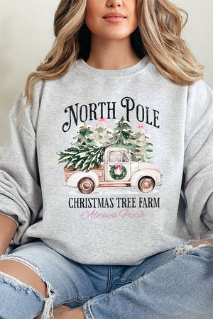 Truck North Pole Tree Farm Unisex NuBlend Crew Sweatshirt - Wholesale Accessory Market