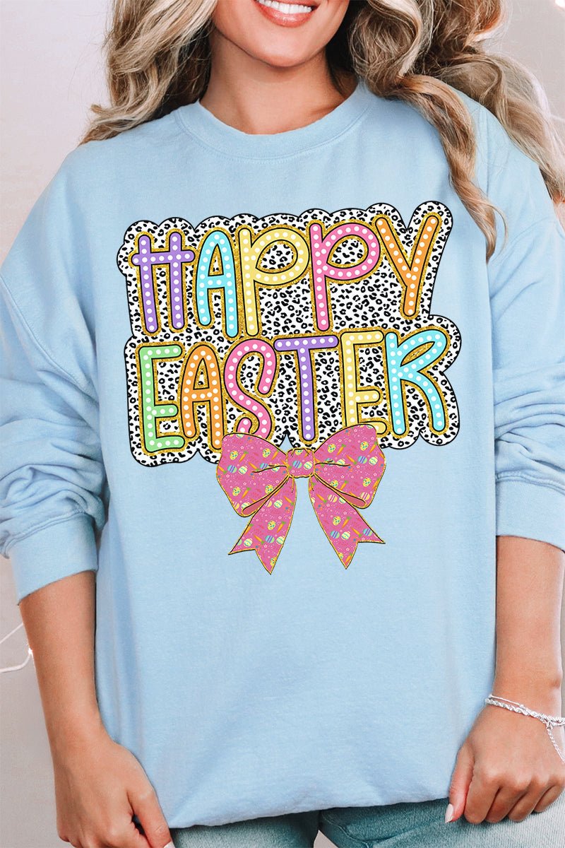 Colorful Happy Easter Bow Unisex NuBlend Crew Sweatshirt - Wholesale Accessory Market