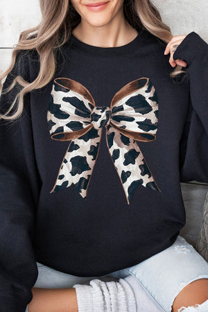 Cow Print Coquette Bow Unisex NuBlend Crew Sweatshirt - Wholesale Accessory Market