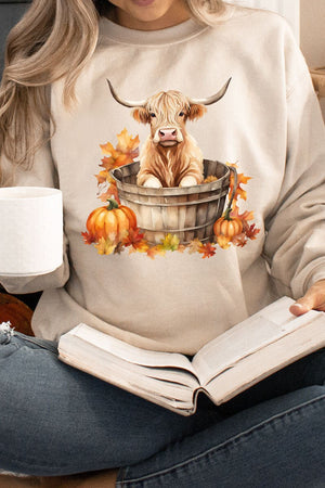 Autumn Highland Cow Unisex NuBlend Crew Sweatshirt - Wholesale Accessory Market