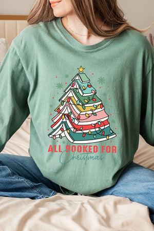 All Booked For Christmas Comfort Colors Heavyweight Long Sleeve T-Shirt - Wholesale Accessory Market