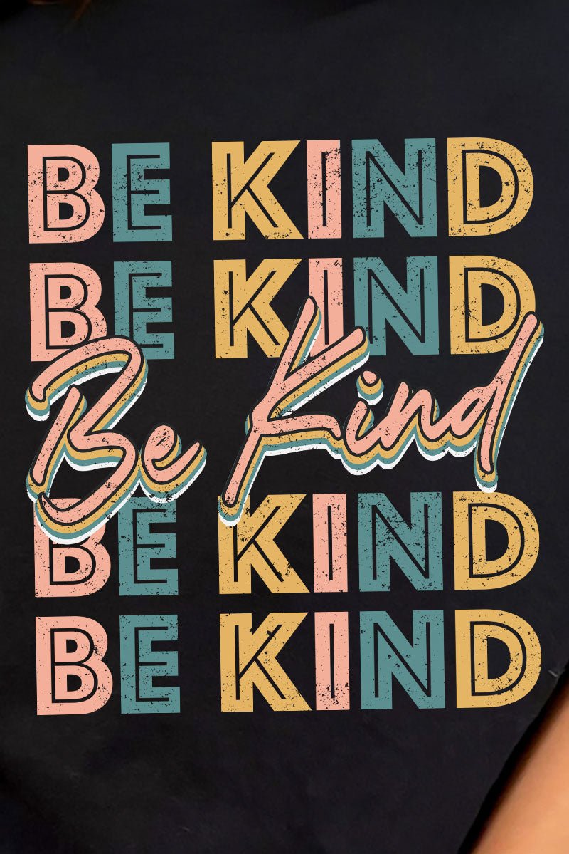 Colorful Stacked Be Kind Combed Cotton T-Shirt - Wholesale Accessory Market