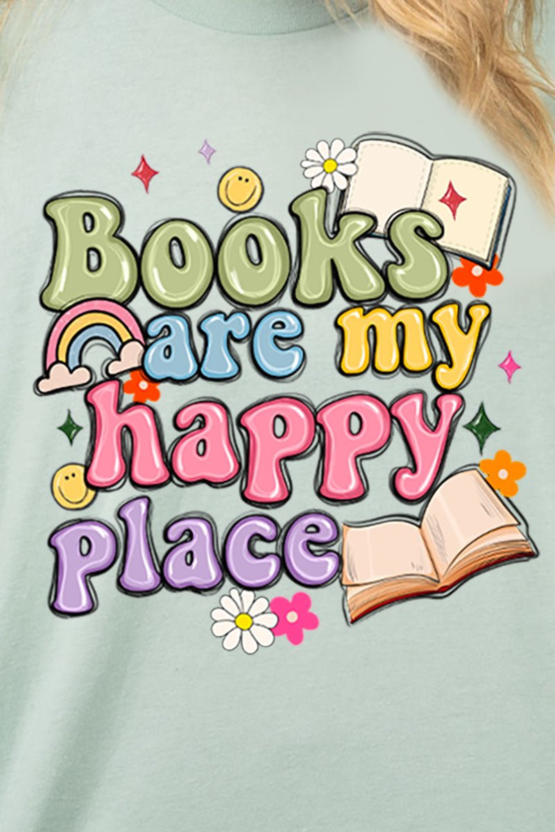 Books Are My Happy Place Combed Cotton T-Shirt - Wholesale Accessory Market