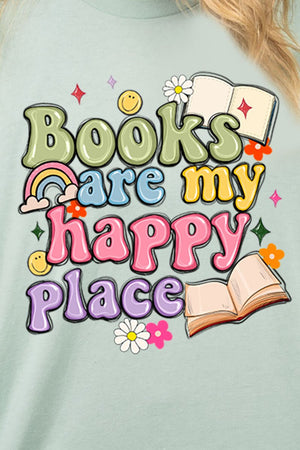 Books Are My Happy Place Combed Cotton T-Shirt - Wholesale Accessory Market