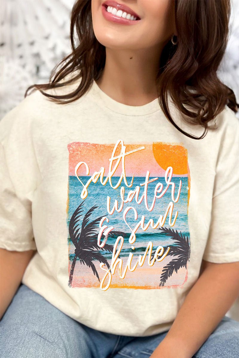 Salt Water And Sunshine Combed Cotton T-Shirt - Wholesale Accessory Market