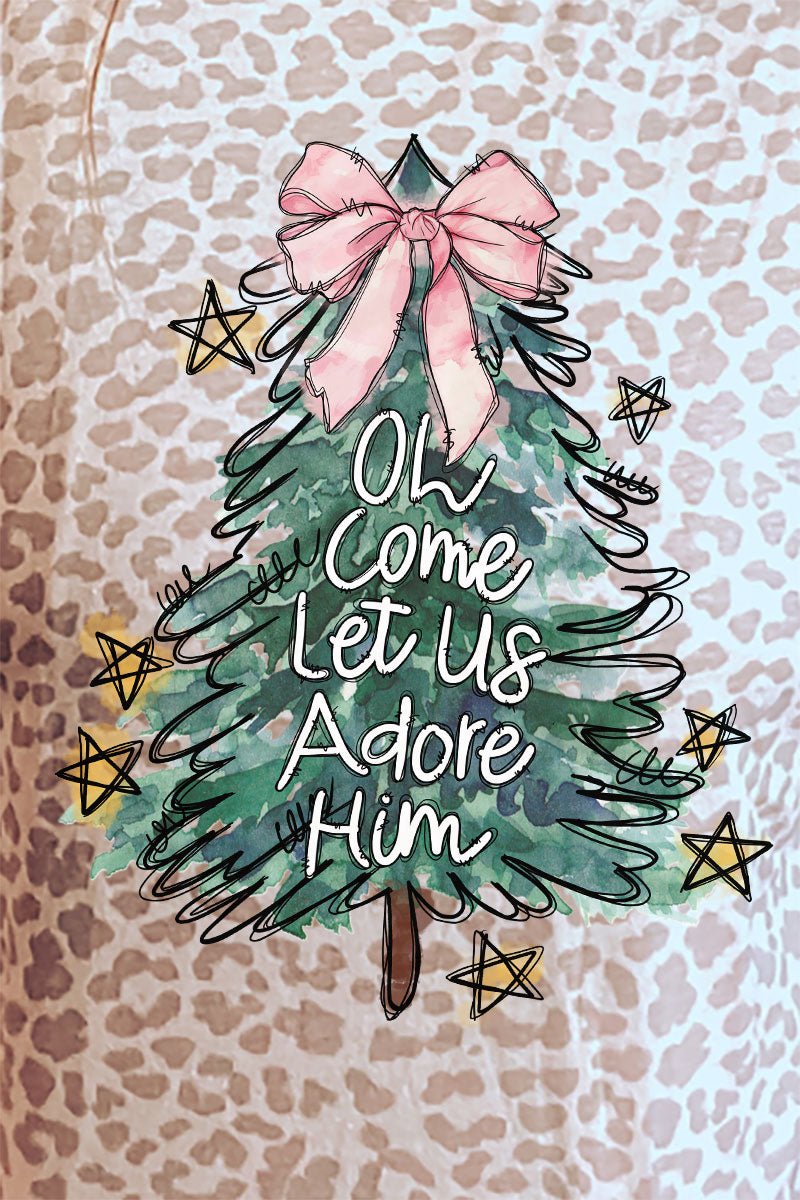 Christmas Tree Let Us Adore Him Fine Jersey Tee - Wholesale Accessory Market