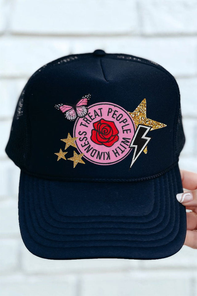 Faux Patch Treat People With Kindness Transfer Foam Front Mesh Trucker Cap - Wholesale Accessory Market