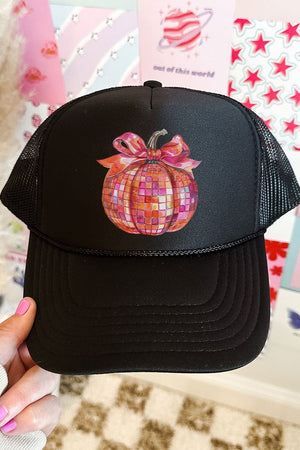 Pink Disco Pumpkin Foam Front Mesh Trucker Cap - Wholesale Accessory Market