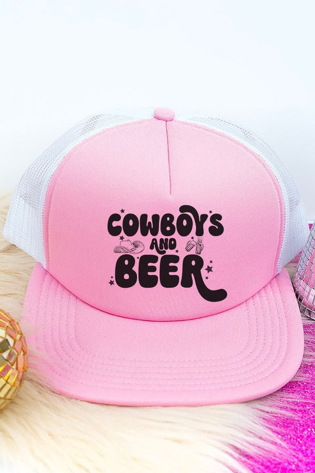 Cowboys And Beer Foam Front Mesh Trucker Cap - Wholesale Accessory Market