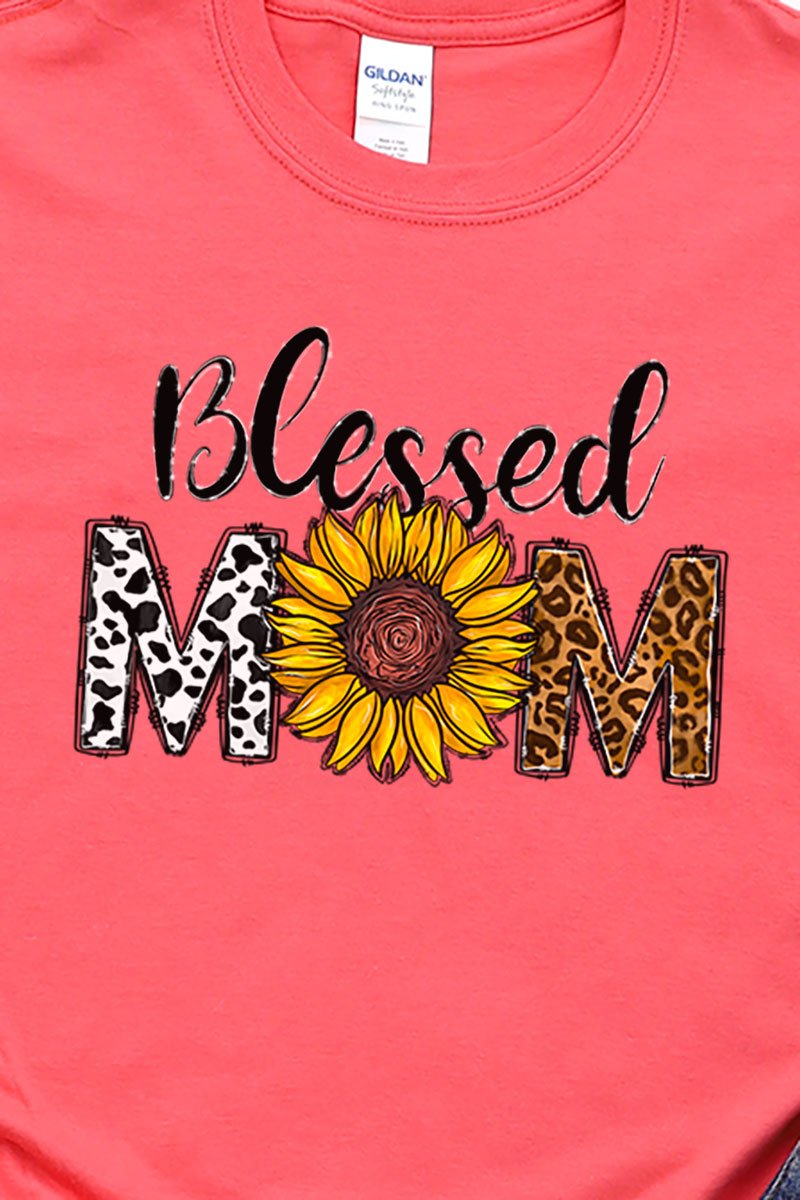 Cow Leopard Blessed Mom Softstyle Adult T-Shirt - Wholesale Accessory Market