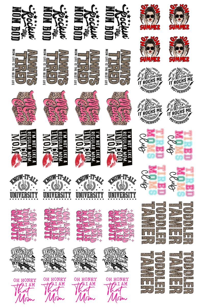 22 x 36 Funny Mom Pre-Made Hat Gang Sheet - Wholesale Accessory Market