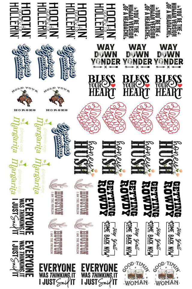 22 x 36 Funny Sayings Pre-Made Hat Gang Sheet - Wholesale Accessory Market