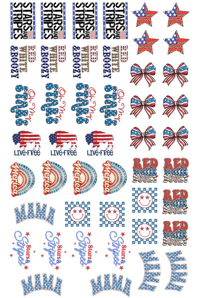 22 x 36 Patriotic Version 3 Pre-Made Hat Gang Sheet - Wholesale Accessory Market