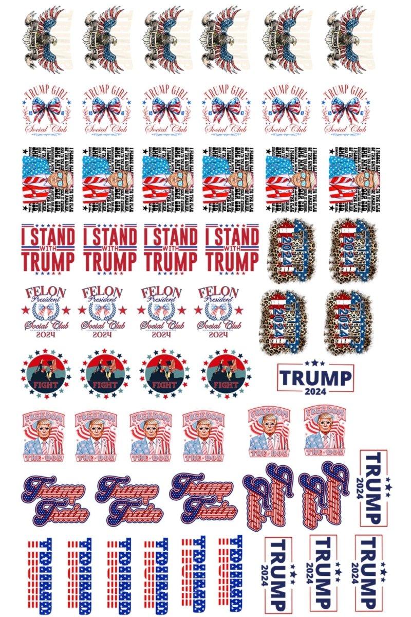 22 x 36 Trump Version 2 Pre - Made Hat Gang Sheet - Wholesale Accessory Market