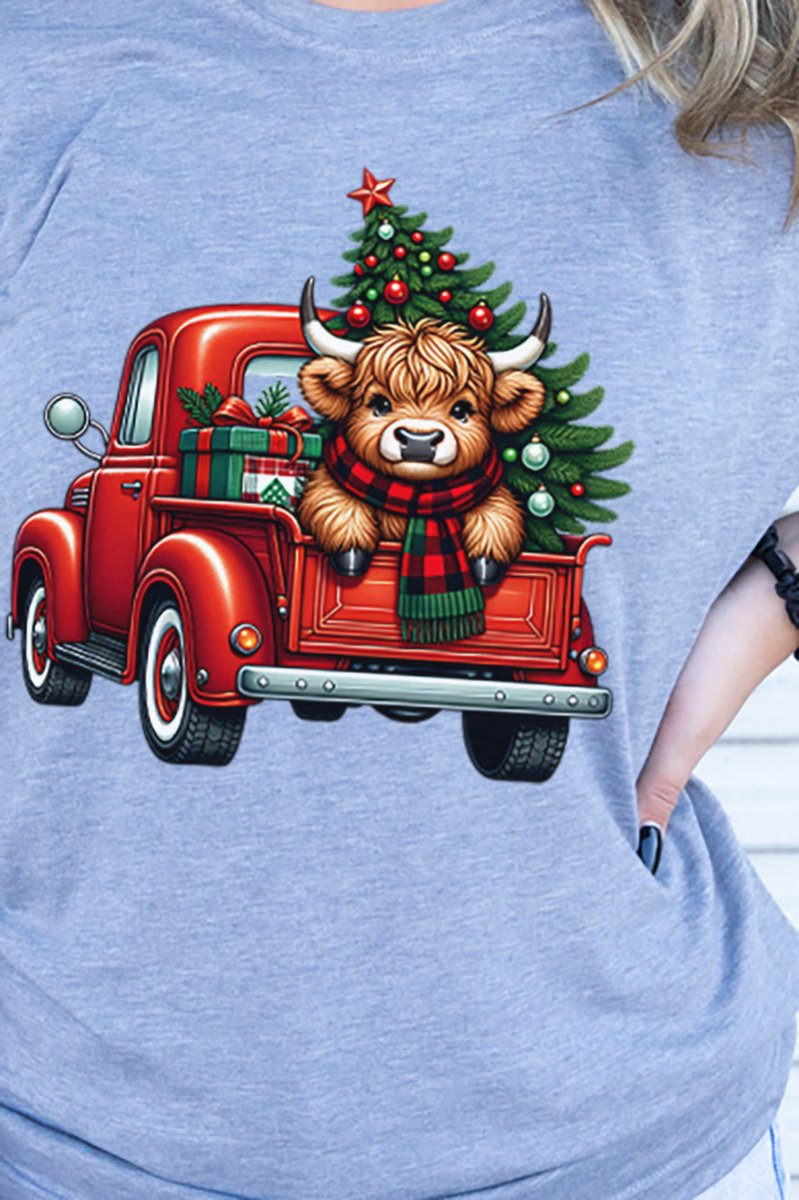 Cowbell Truck Christmas Adult Soft - Tek Blend Long Sleeve Tee - Wholesale Accessory Market