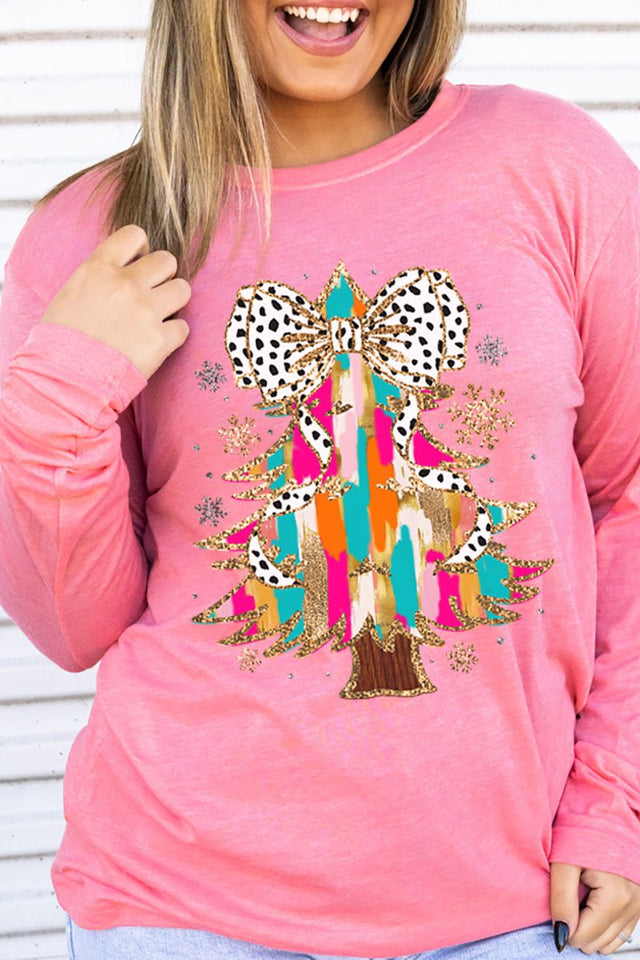 Glitzy Christmas Tree Adult Soft - Tek Blend Long Sleeve Tee - Wholesale Accessory Market