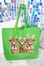 Hoppy Highland Easter Canvas Jumbo Tote - Wholesale Accessory Market