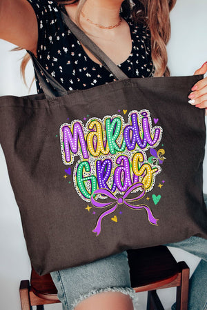 Mardi Gras Masquerade Canvas Jumbo Tote - Wholesale Accessory Market