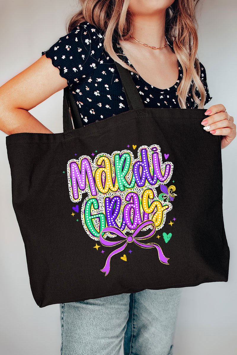 Mardi Gras Masquerade Canvas Jumbo Tote - Wholesale Accessory Market