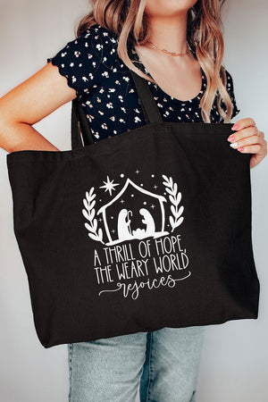 Thrill Of Hope Nativity Canvas Jumbo Tote - Wholesale Accessory Market