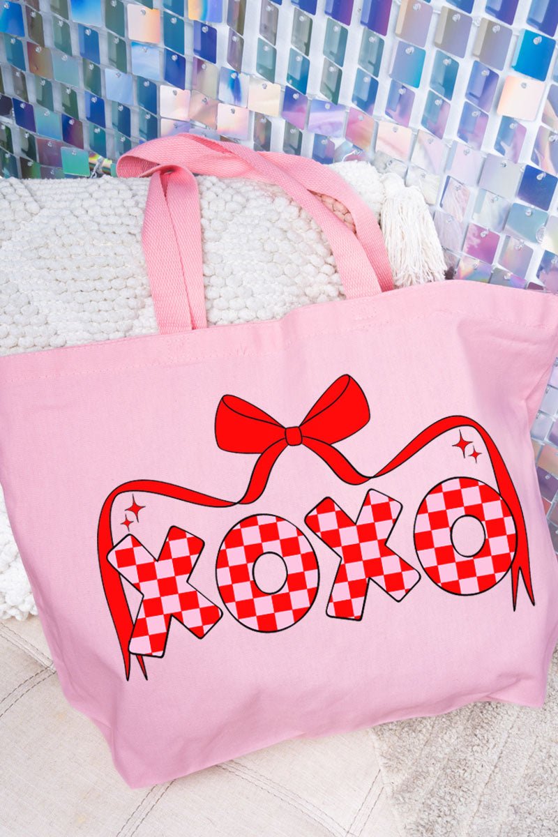 Bow And Kisses Canvas Jumbo Tote - Wholesale Accessory Market