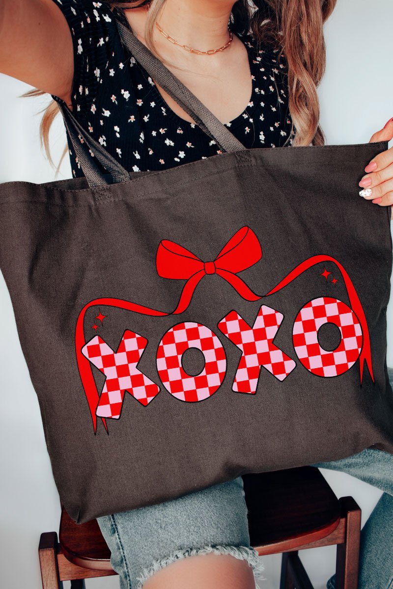 Bow And Kisses Canvas Jumbo Tote - Wholesale Accessory Market