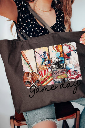 Retro Baseball Game Day Canvas Jumbo Tote - Wholesale Accessory Market