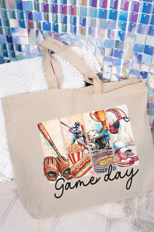 Retro Baseball Game Day Canvas Jumbo Tote - Wholesale Accessory Market